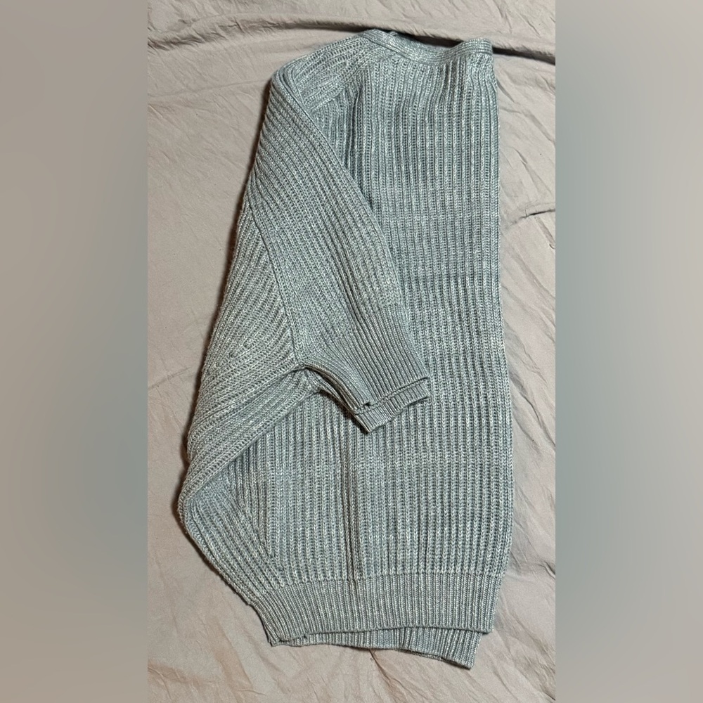Chico's Women’s Light Blue Ribbed Knit Sweater Size 0